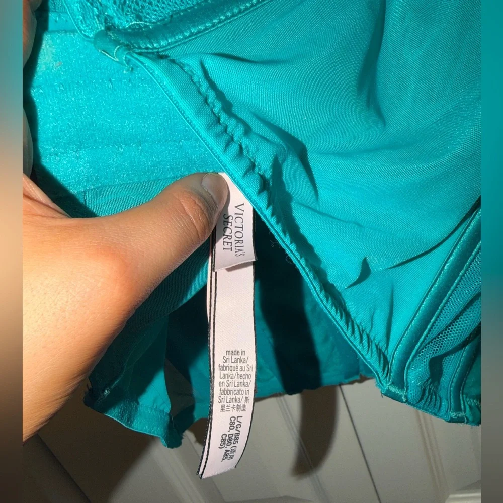 🔴Victoria's Secret Teal Lace Corset Crop Top - Picture 3 of 3